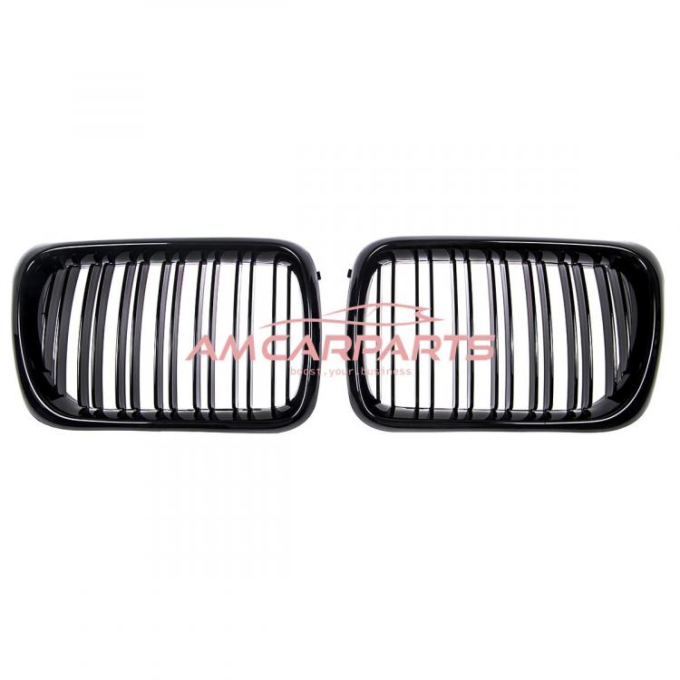 Upgrade Design Kühlergrill / Sportgrill passend für BMW 3er E36 Facelift 96-99 Hochglanz schwarz