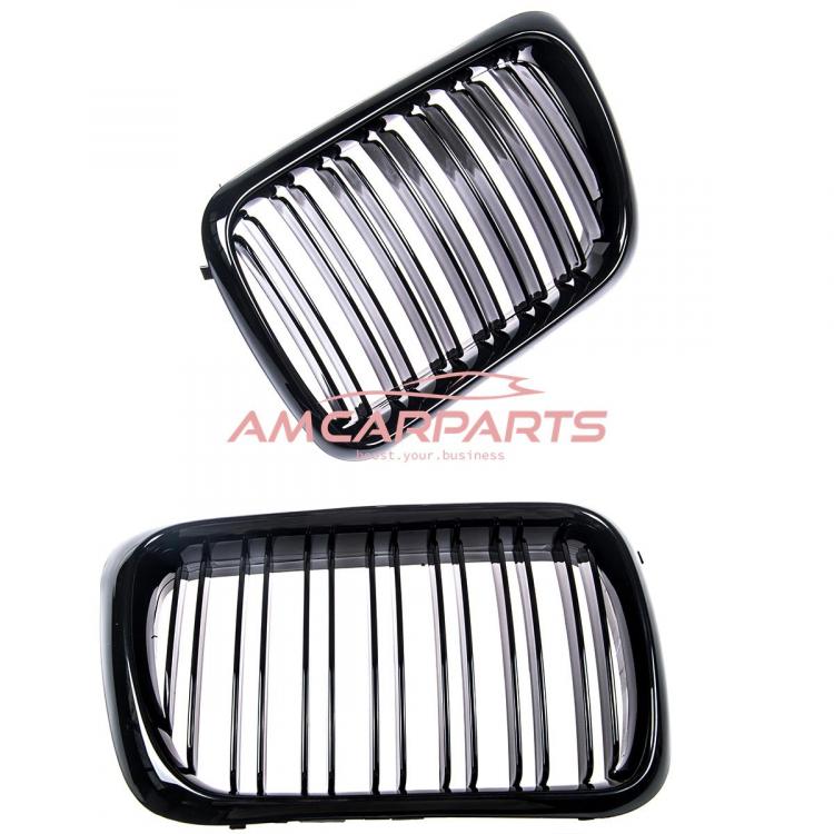Preview: Upgrade Design Kühlergrill / Sportgrill passend für BMW 3er E36 Facelift 96-99 Hochglanz schwarz