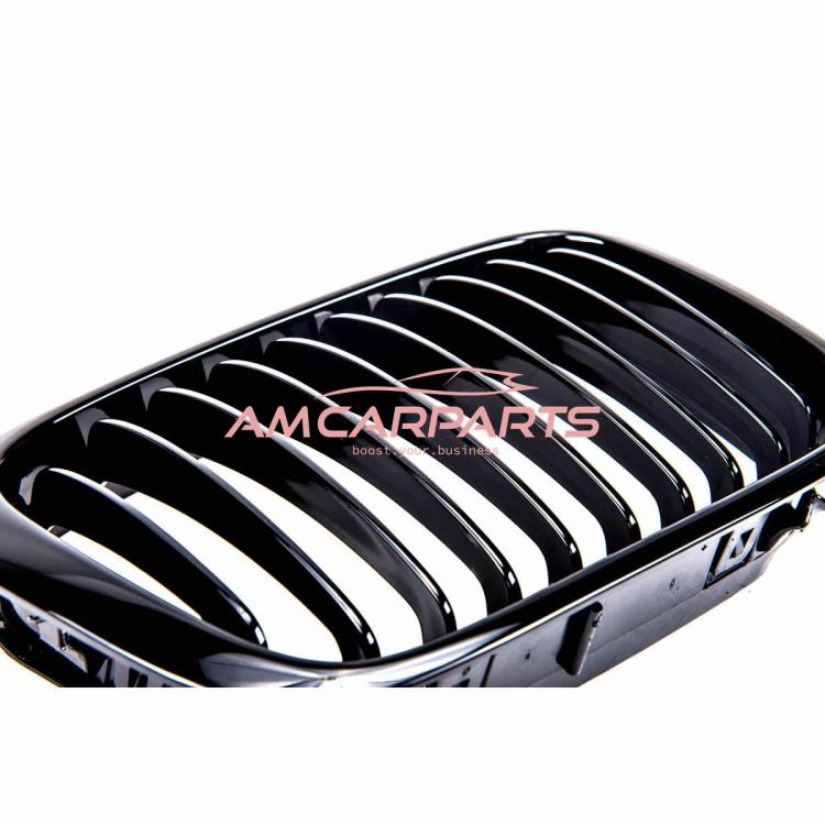 Preview: Upgrade Design Kühlergrill / Sportgrill passend für BMW 3er E46 Vor-Facelift 98-01 Hochglanz schwarz