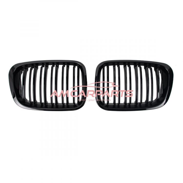 Upgrade Design Kühlergrill / Sportgrill passend für BMW 3er E46 Vor-Facelift 98-01 Hochglanz schwarz
