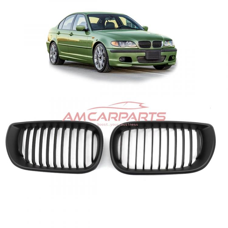 Upgrade Design Kühlergrill / Sportgrill passend für BMW 3er E46 Facelift Limousine/Touring 01-05 Matt schwarz