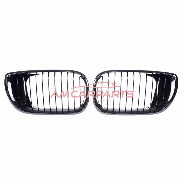 Preview: Upgrade Design Kühlergrill / Sportgrill passend für BMW 3er E46 Facelift Limousine/Touring 01-05 Hochglanz schwarz
