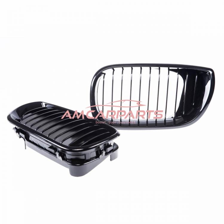 Preview: Upgrade Design Kühlergrill / Sportgrill passend für BMW 3er E46 Facelift Limousine/Touring 01-05 Hochglanz schwarz