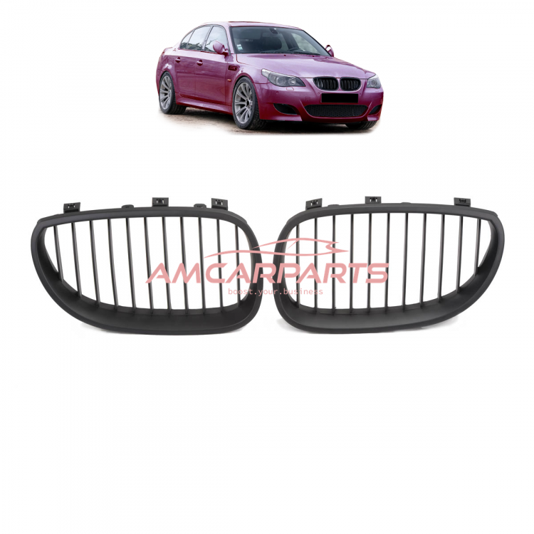 Upgrade Design Kühlergrill / Sportgrill passend für BMW 5er E60 / E61 03-10 Matt schwarz