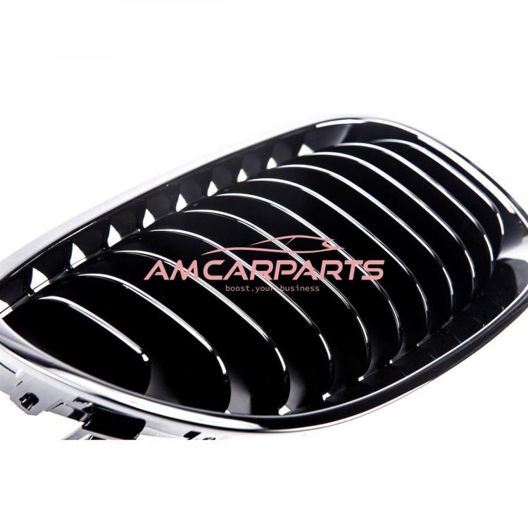 Preview: Upgrade Design Kühlergrill / Sportgrill passend für BMW 5er E60 / E61 03-10 Hochglanz schwarz