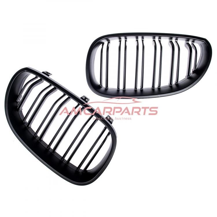 Preview: Upgrade Design Kühlergrill / Sportgrill passend für BMW 5er E60 / E61 03-10 Matt schwarz