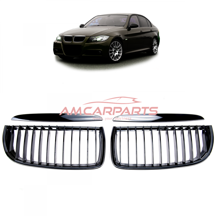 Upgrade Design Kühlergrill / Sportgrill passend für BMW 3er E90 / E91 05-08 Hochglanz schwarz