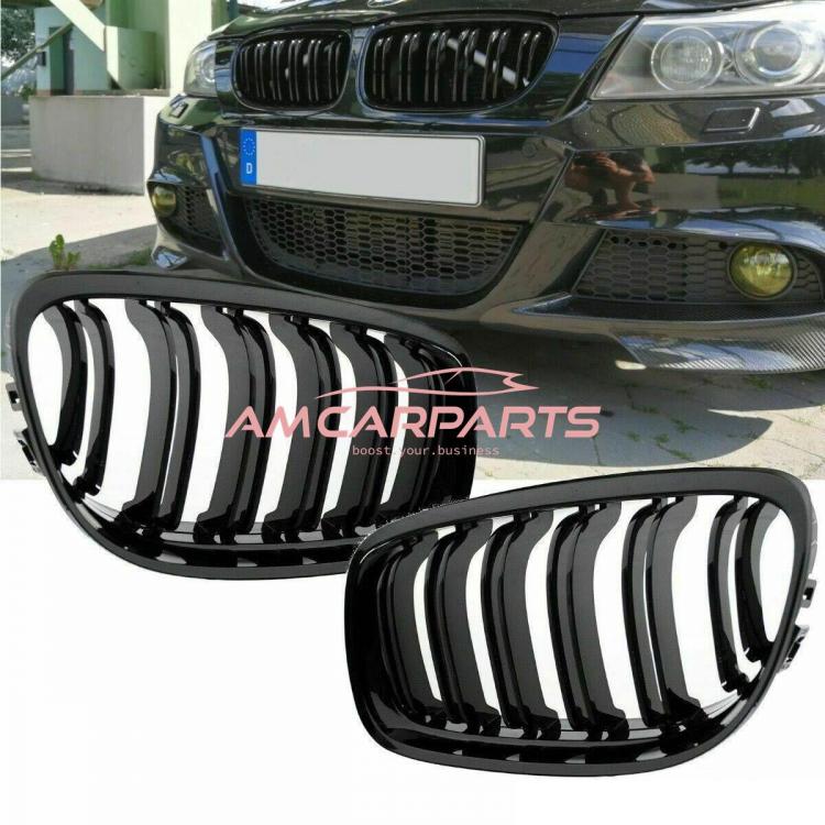 Upgrade Design Kühlergrill / Sportgrill passend für BMW 3er E90 / E91 Facelift 08-11 Matt schwarz