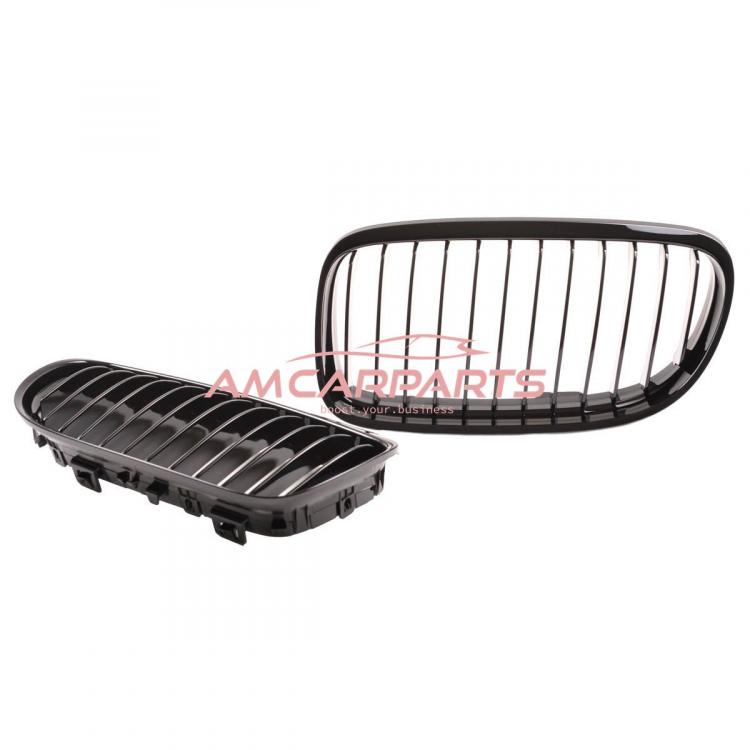 Preview: Upgrade Design Kühlergrill / Sportgrill passend für BMW 3er E90 / E91 Facelift 08-11 Hochglanz schwarz