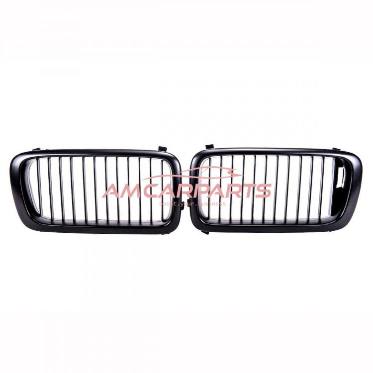 Preview: Upgrade Design Kühlergrill / Sportgrill passend für BMW 7er E38 Vor-Facelift 94-99 Matt schwarz