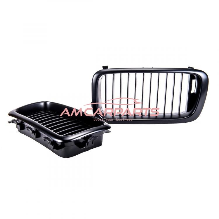 Preview: Upgrade Design Kühlergrill / Sportgrill passend für BMW 7er E38 Vor-Facelift 94-99 Matt schwarz