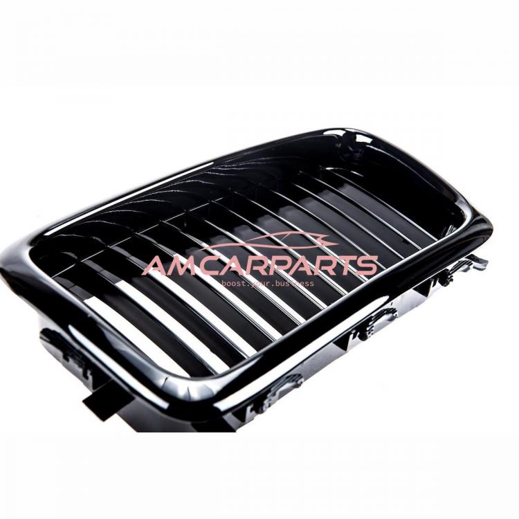 Preview: Upgrade Design Kühlergrill / Sportgrill passend für BMW 7er E38 Vor-Facelift 94-99 Hochglanz schwarz