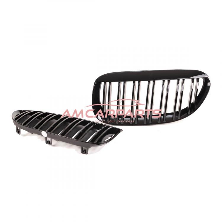 Preview: Upgrade Design Kühlergrill / Sportgrill passend für BMW 6er E63 / E64 03-10 Hochglanz schwarz