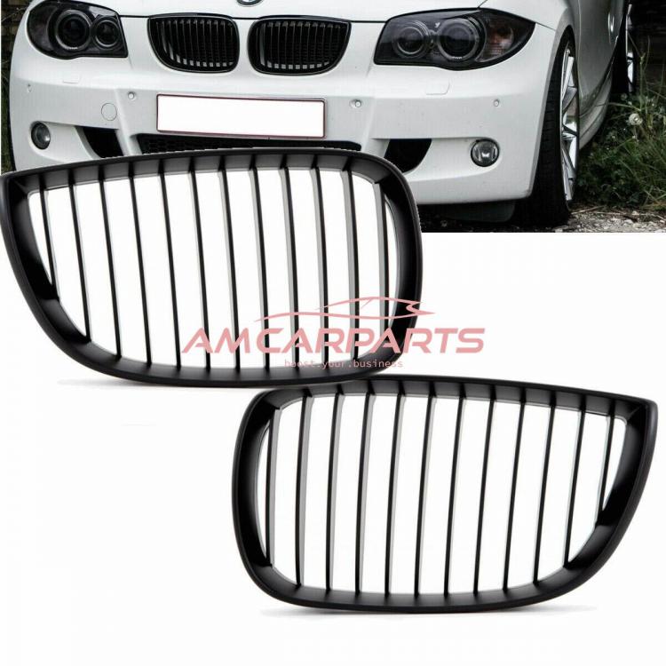Upgrade Design Kühlergrill / Sportgrill passend für BMW 1er E81 / E87 Vor-Facelift 04-07 Matt schwarz