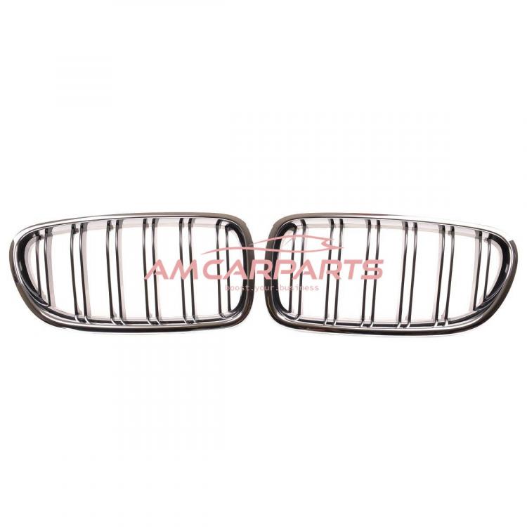Upgrade Design Kühlergrill / Sportgrill passend für BMW 5er F10 / F11 10-18 Hochglanz schwarz / chrom