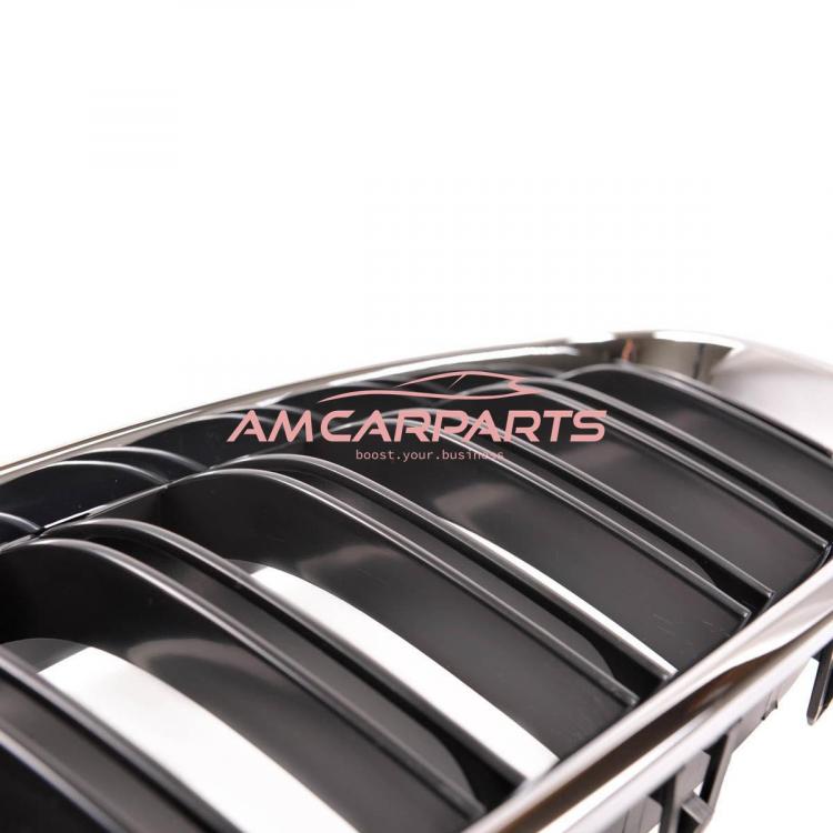 Upgrade Design Kühlergrill / Sportgrill passend für BMW 5er F10 / F11 10-18 Hochglanz schwarz / chrom