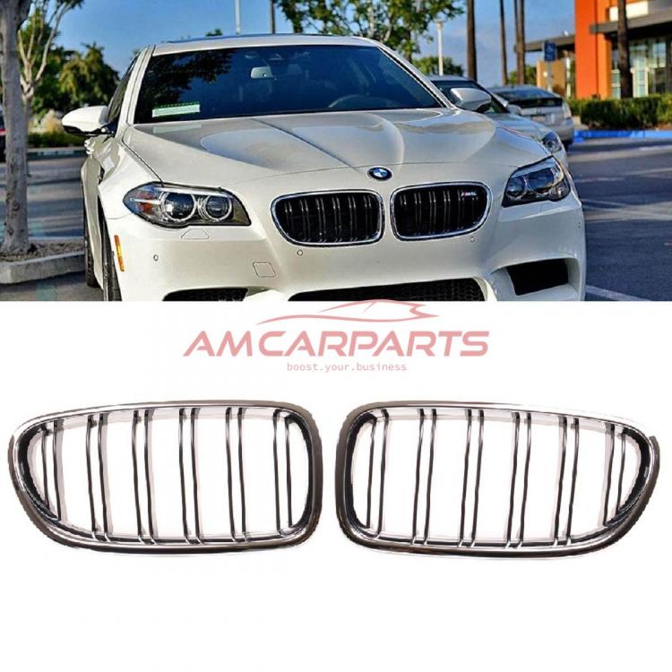 Upgrade Design Kühlergrill / Sportgrill passend für BMW 5er F10 / F11 10-18 Hochglanz schwarz / chrom