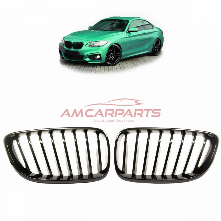 Upgrade Design Kühlergrill / Sportgrill passend für BMW 2er F22 / F23 / F87 14-21 Hochglanz schwarz