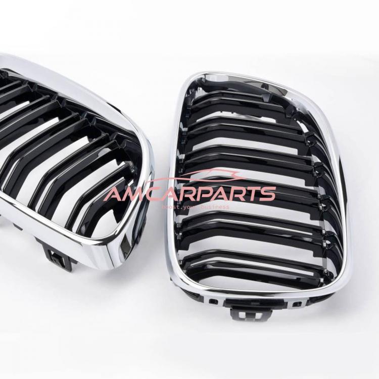 Preview: Upgrade Design Kühlergrill / Sportgrill passend für BMW 2er F22 / F23 13-21 Hochglanz schwarz / chrom