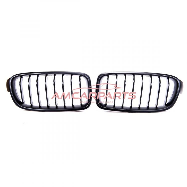 Preview: Upgrade Design Kühlergrill / Sportgrill passend für BMW 3er F30 / F31 11-19 Matt schwarz