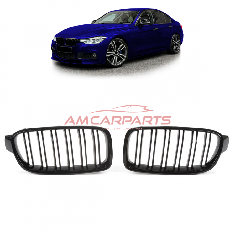 Upgrade Design Kühlergrill / Sportgrill passend für BMW 3er F30 / F31 11-18 Matt schwarz / Hochglanz schwarz
