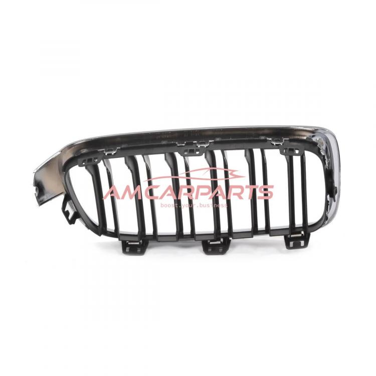 Preview: Upgrade Design Kühlergrill / Sportgrill passend für BMW 3er F30 / F31 11-19 Matt schwarz / chrom