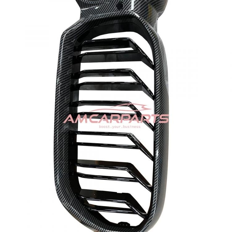 Upgrade Design Kühlergrill / Sportgrill passend für BMW 5er G30, F90 / G31 Facelift 20+ Carbon-Optik / Hochglanz schwarz