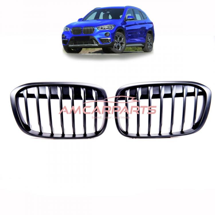 Upgrade Design Kühlergrill / Sportgrill passend für BMW X1 F48 Vor-Facelift 15-19 Matt schwarz