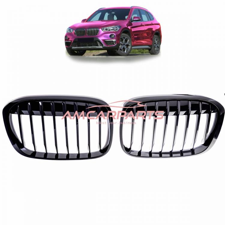 Upgrade Design Kühlergrill / Sportgrill passend für BMW X1 F48 Vor-Facelift 15-19 Hochglanz schwarz