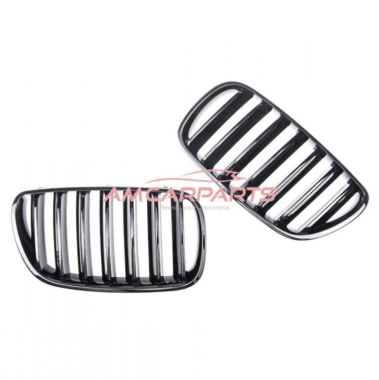 Upgrade Design Kühlergrill / Sportgrill passend für BMW X3 E83 Facelift 06-10 Hochglanz schwarz