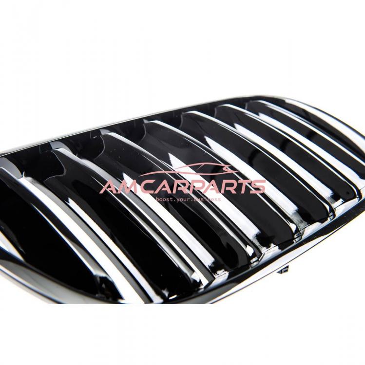 Upgrade Design Kühlergrill / Sportgrill passend für BMW X3 E83 Facelift 06-10 Hochglanz schwarz