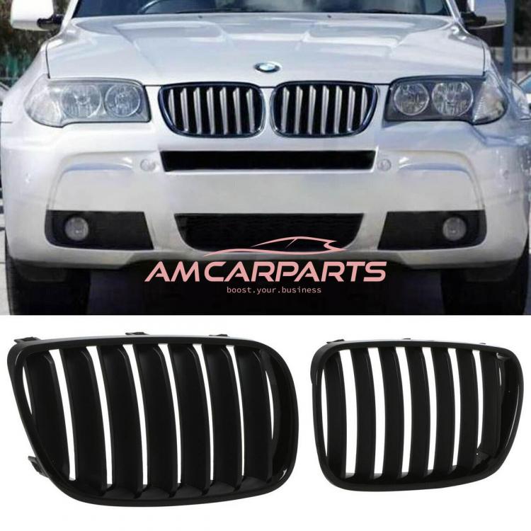 Upgrade Design Kühlergrill / Sportgrill passend für BMW X3 E83 Facelift 06-10 Hochglanz schwarz