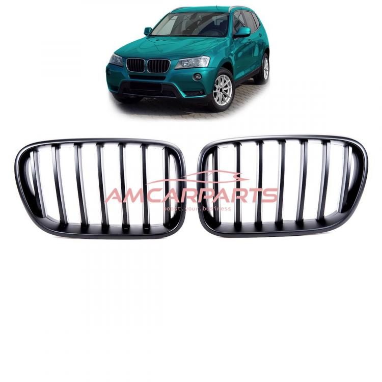 Upgrade Design Kühlergrill / Sportgrill passend für BMW X3 F25 Vor-Facelift 10-14 Matt schwarz