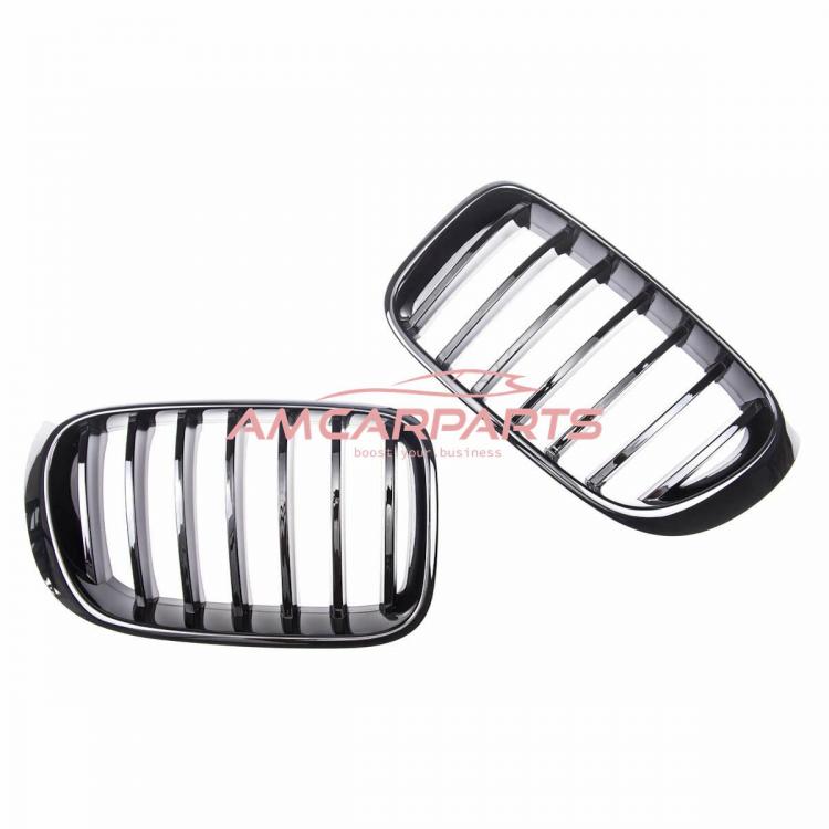 Upgrade Design Kühlergrill / Sportgrill passend für BMW X3 F25 / X4 F26 Facelift 14-17 Hochglanz schwarz