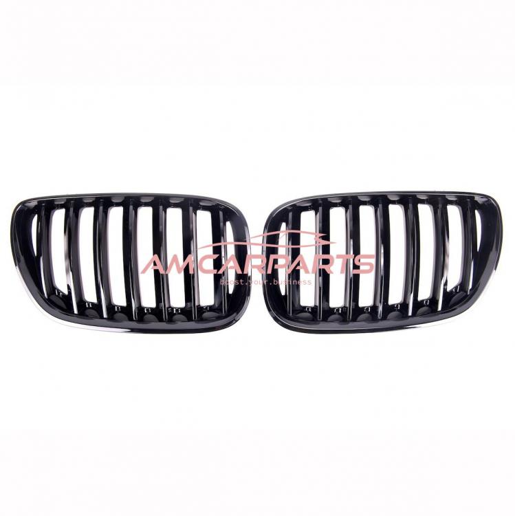 Upgrade Design Kühlergrill / Sportgrill passend für BMW X5 E53 Facelift 03-06 Hochglanz schwarz