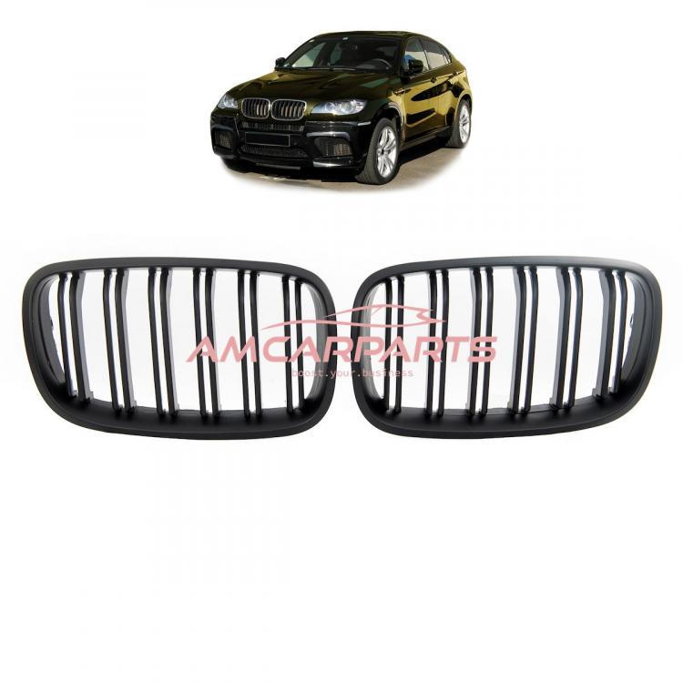 Upgrade Design Kühlergrill / Sportgrill passend für BMW X5 E70 / X6 E71, E72 07-13 Matt schwarz
