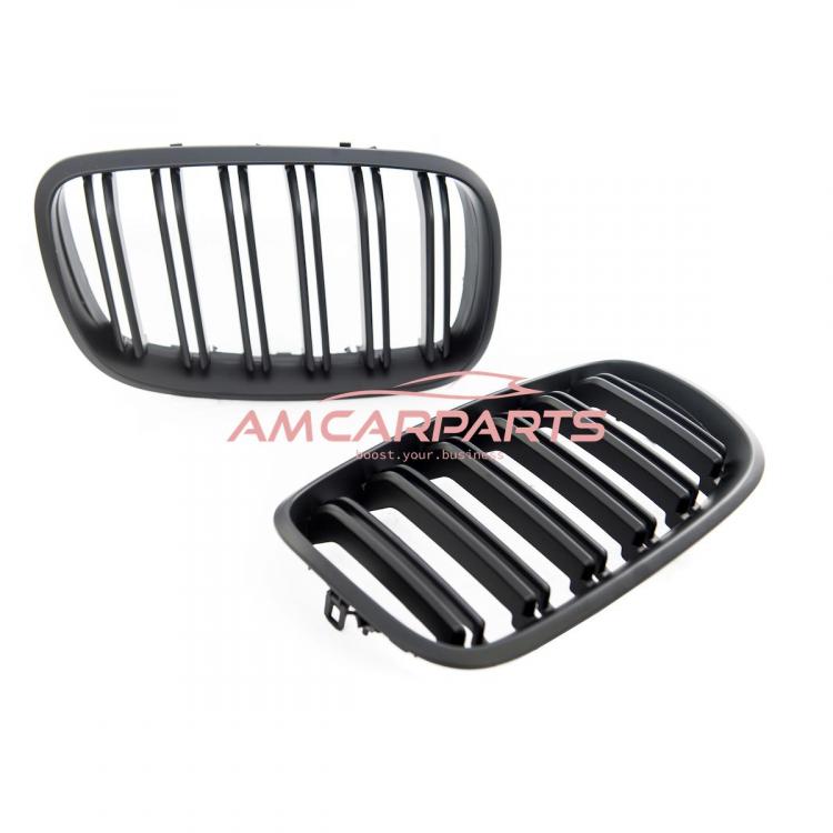 Upgrade Design Kühlergrill / Sportgrill passend für BMW X5 E70 / X6 E71, E72 07-13 Matt schwarz