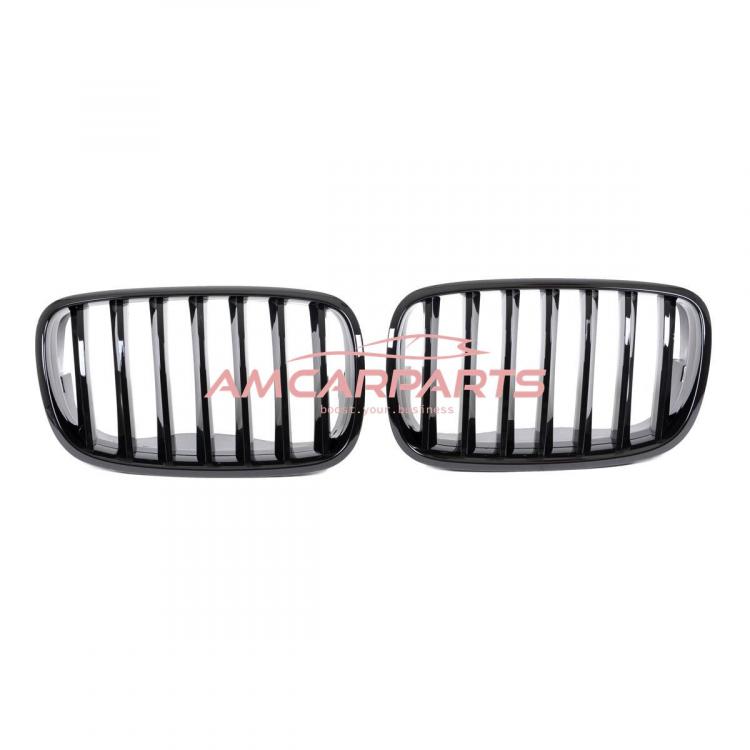 Upgrade Design Kühlergrill / Sportgrill passend für BMW X5 E70 / X6 E71 07-13 Hochglanz schwarz
