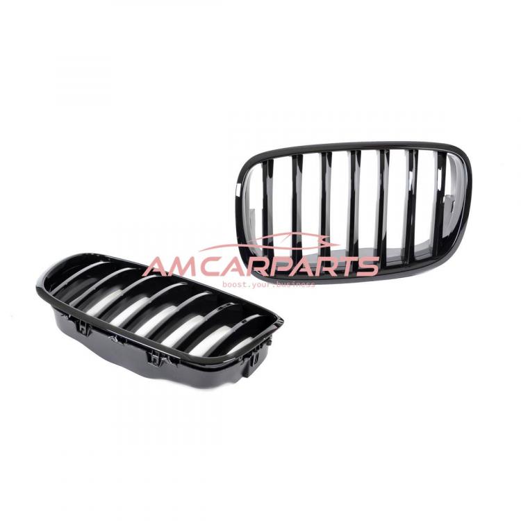 Upgrade Design Kühlergrill / Sportgrill passend für BMW X5 E70 / X6 E71 07-13 Hochglanz schwarz