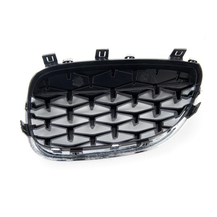 Upgrade "Teardrop" Design Sportgrill Frontnieren für BMW 5er E60 / E61 03-10 Matt schwarz / Silber