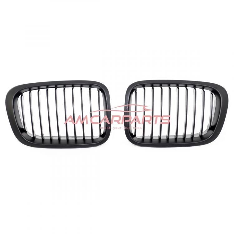 Upgrade Design Kühlergrill / Sportgrill passend für BMW 3er E46 Vor-Facelift Limousine/Touring 98-01 Matt schwarz