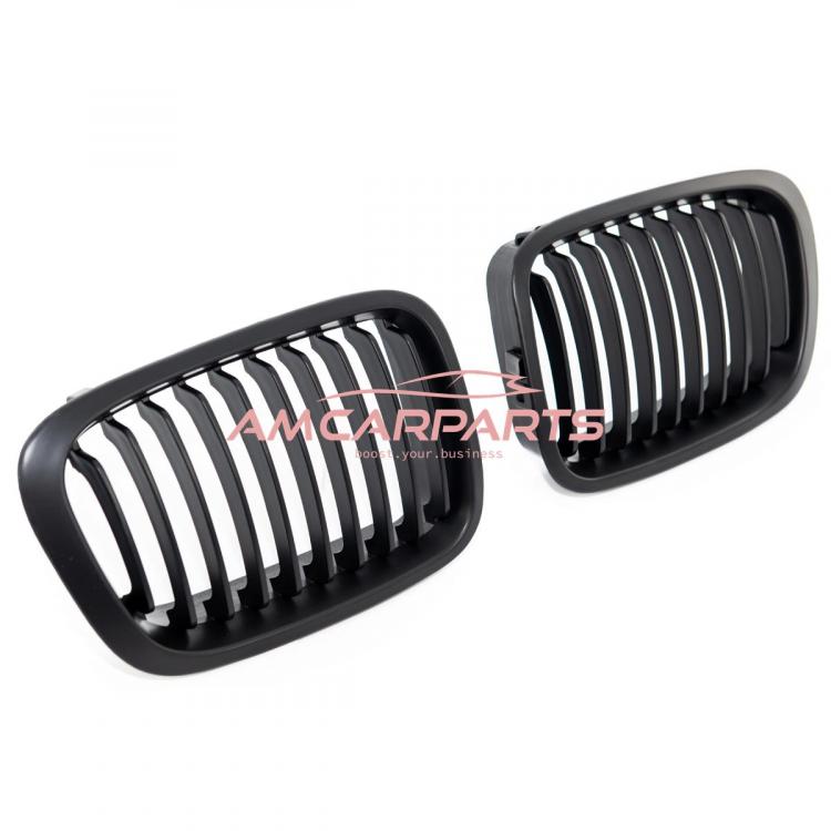 Upgrade Design Kühlergrill / Sportgrill passend für BMW 3er E46 Vor-Facelift Limousine/Touring 98-01 Matt schwarz