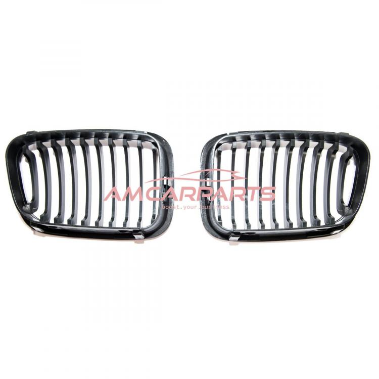 Upgrade Design Kühlergrill / Sportgrill passend für BMW 3er E46 Vor-Facelift Limousine/Touring 98-01 Matt schwarz