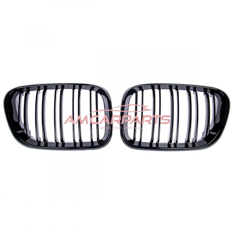 Upgrade Design Kühlergrill / Sportgrill passend für BMW X5 E53 Vor-Facelift 99-03 Hochglanz schwarz