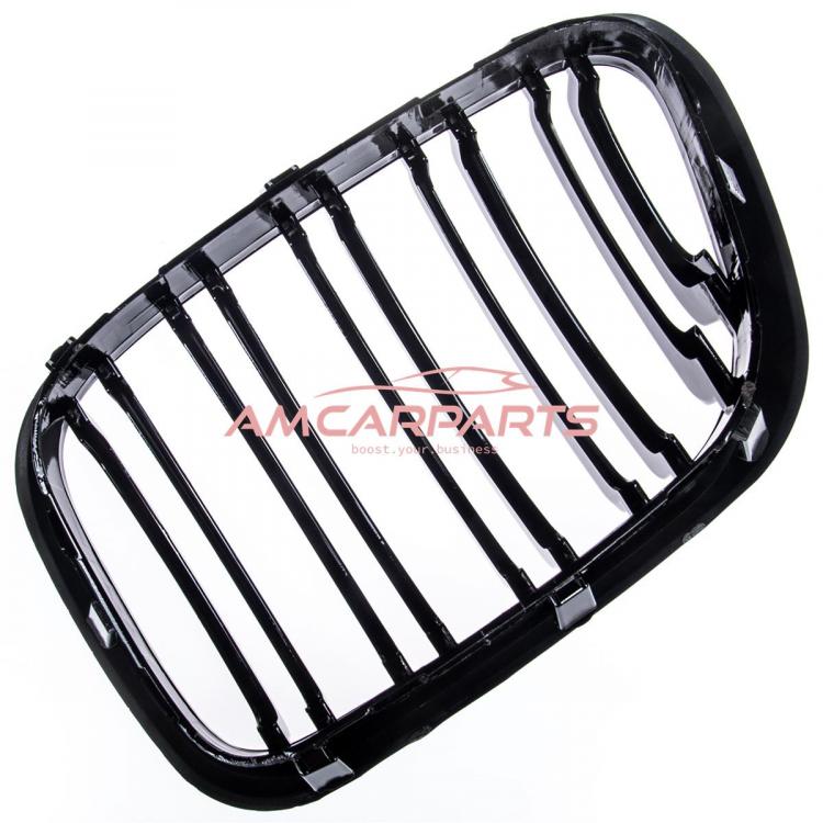 Upgrade Design Kühlergrill / Sportgrill passend für BMW X5 E53 Vor-Facelift 99-03 Hochglanz schwarz