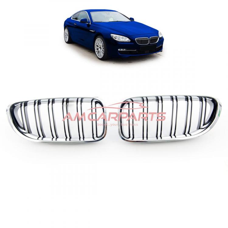 Upgrade Design Kühlergrill / Sportgrill passend für BMW 6er F12 / F13 / F06 11-18 Hochglanz schwarz / chrom
