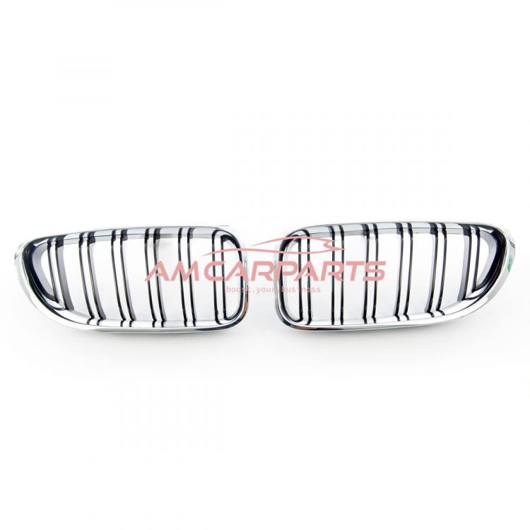 Upgrade Design Kühlergrill / Sportgrill passend für BMW 6er F12 / F13 / F06 11-18 Hochglanz schwarz / chrom