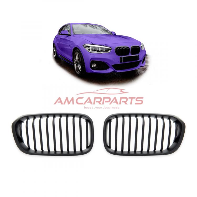 Upgrade Design Kühlergrill / Sportgrill passend für BMW 1er F20 / F21 Facelift 15-19 Matt schwarz
