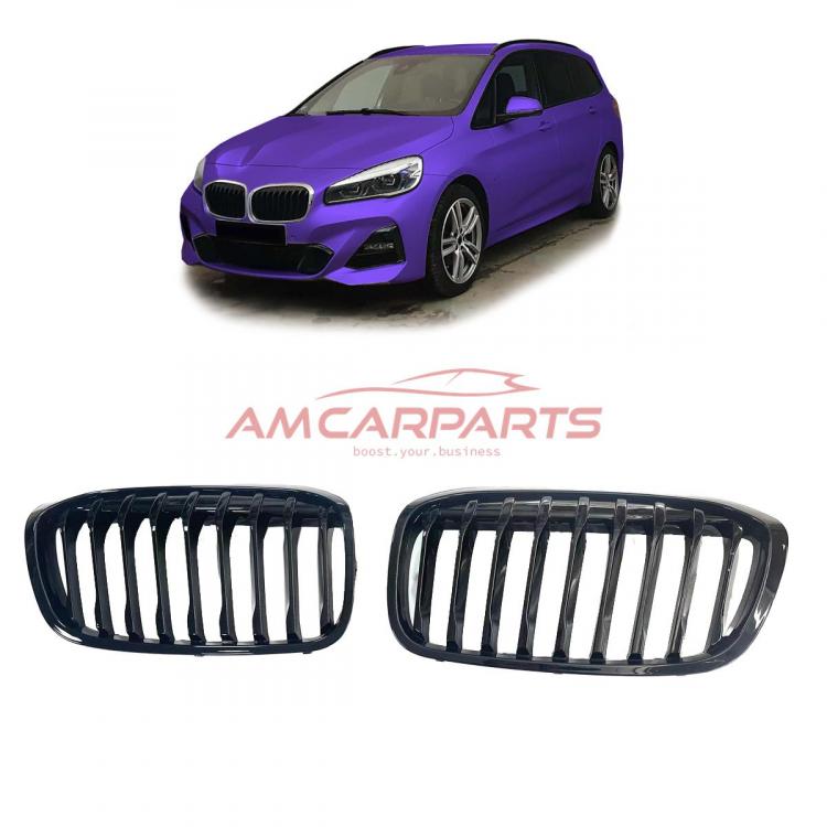 Upgrade Design Kühlergrill / Sportgrill passend für BMW 2er F45 / F46 Facelift 18-21 Hochglanz schwarz