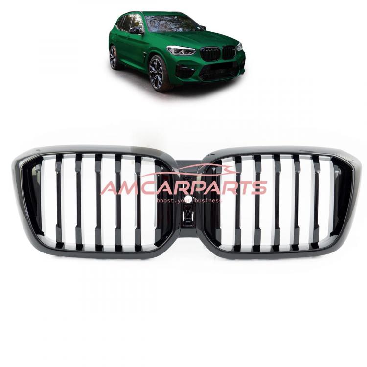Upgrade Design Kühlergrill / Sportgrill passend für BMW X3 G01, F97 / X4 G02, F98 Facelift 21+ Hochglanz schwarz